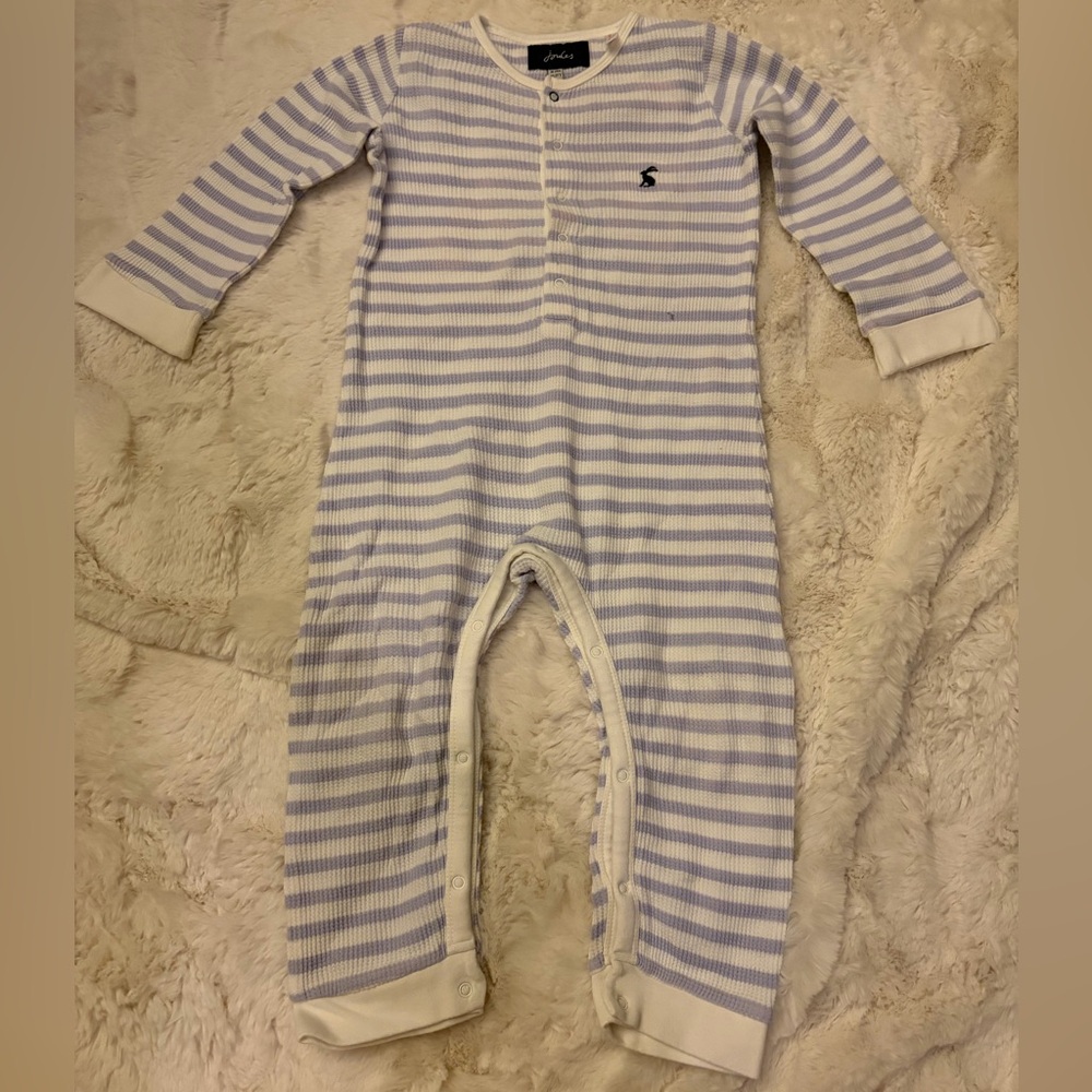 Joules Blue and White Striped Kids Onesie